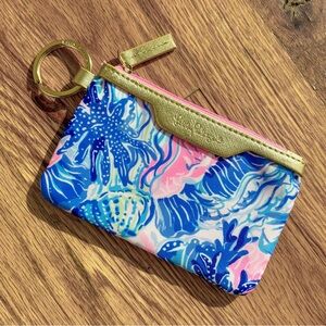 Lilly Pulitzer ID Case Coin Purse Keyring in Shade Seeker Pattern